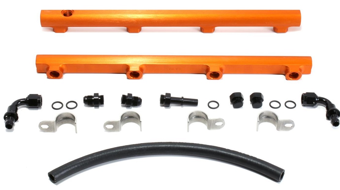 BBK Performance Orange Billet Fuel Rails 03-up 5.7L, 6.1L Hemi - Click Image to Close